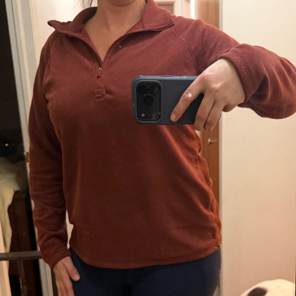 Eddie Bauer fleece quarter zip pullover women Large